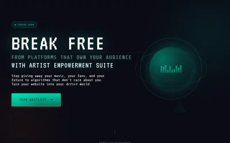 Artist Empowerment Suite website screenshot