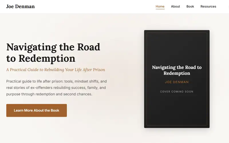 Joe Denman website screenshot