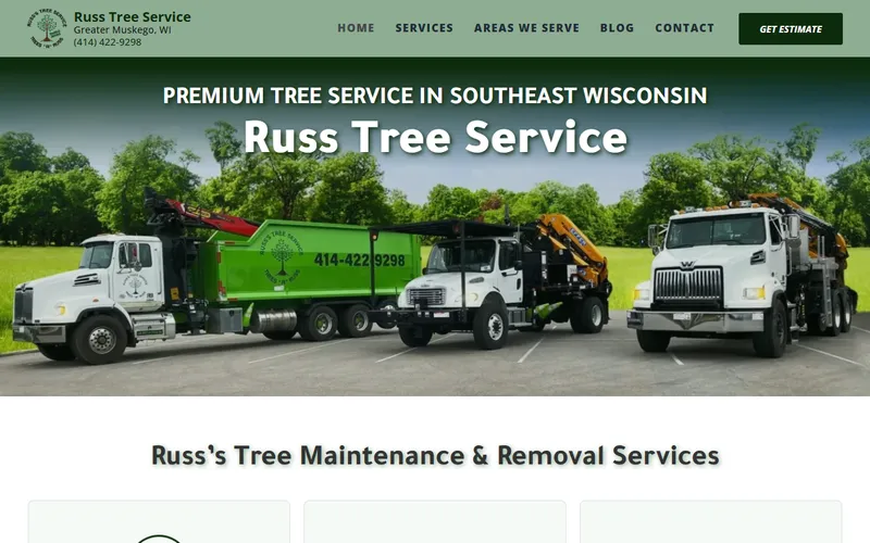 Russ Tree Service website screenshot