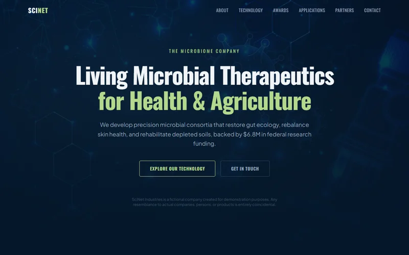 SciNet Industries website screenshot