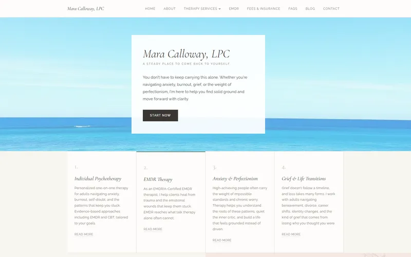 Therapist Example website screenshot